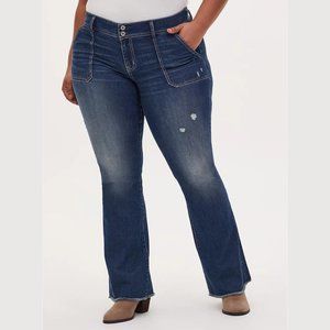 TORRID | Mid-Rise Flare Jean - Vintage Stretch, Medium Wash | 18
